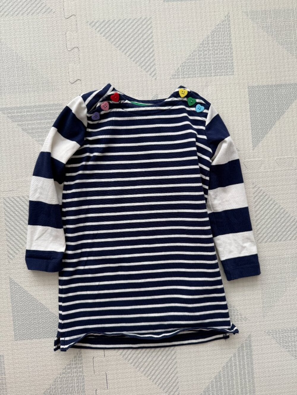 Boden Fun Breton Dress Sapphire Blue/Ivory, 2 - 3 Stripes - Picture 2 of 5